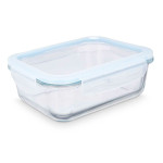 Fiambrera Transparente Silicona Vidrio de Borosilicato 1 L 22 x 7 x 16,5 cm (12 Unidades)