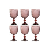 Set de Copas Home ESPRIT Rosa Cristal 325 ml (6 Unidades)