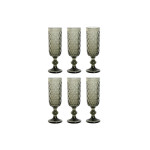 Set de Copas Home ESPRIT Gris Cristal 150 ml (6 Unidades)