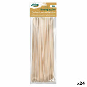 Set de Pinchos para Barbacoa Algon Bambú 300 x 2,5 x 30 mm (100 Piezas) (24 Unidades)