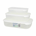 Set de 3 Fiambreras Tontarelli Family Blanco Rectangular 29,6 x 19,8 x 7,7 cm (20 Unidades)