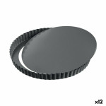 Molde Desmontable Quttin Negro Acero al carbono 32 x 2,8 cm (12 Unidades)