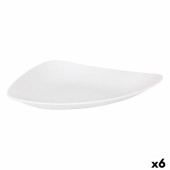 Plato Llano Inde Vedone Porcelana Blanco 31 x 25 x 4 cm (6 Unidades)