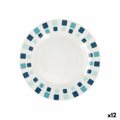 Plato de Postre Quid Simetric Azul Cerámica 19 cm (12 Unidades)