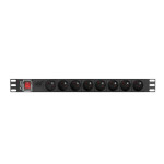 Regleta 19" 8 Tomas Schuko con On/Off Switch Lanberg PDU-08E-0200-BK (2 m)