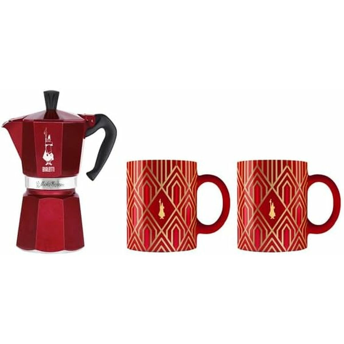 Cafetera Italiana Moka Express Bialetti 6 Taza 300ml Rojo