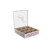 Caja para Infusiones Home ESPRIT Blanco Rosa Metal Cristal Madera MDF 24 x 24 x 6,5 cm (2 Unidades)