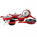 Batería de Cocina Royalty Line BS1010M Negro Rojo 10 Piezas