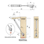 Compas Kraby Ascendente Fricc. L355 60N Soportes No Incluidos. P/Pta.madera Ascendente.