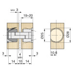 Bisagra Oculta Lateral 2000 25X14 Marron