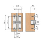 Bisagra Invisible Para Puerta 499 64,5X12,5 Niquelado-Blanco.