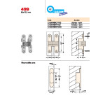 Bisagra Invisible Para Puerta 499 64,5X12,5 Niquelado-Blanco.