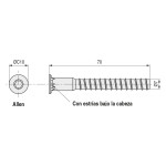 Tornillo Autorroscante Rosca Madera, Allen Zincado 7-70 Sin Punta Sin Punta (100 uds.)