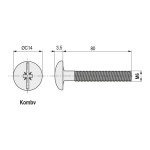 Tornillo Cabeza Bombata Komby Latonado 6-80 (100 uds.)