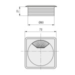 Pasacable Plástico Paqua 72X72 Ø60 Gris