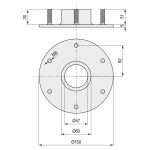 Conector Pie Giratoria A Base Madera 90002.18 Negro Ral 9005