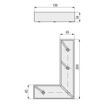 Pata Abs Ella 200X130 H34 R9006 Izquierda