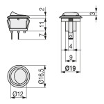 Interruptor Unipolar Dyal-Mini Para Embutir Negro