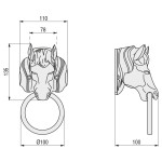 Aldabon Caballo Anilla 310/A Forja Negro