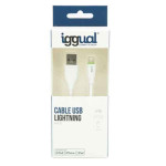 Cable Lightning iggual IGG316955 1 m Blanco