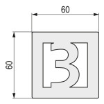 Numero "9" Inoxidable 60X60 95008 95009