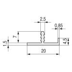 Perfil Aluminio Hanoi Para Cantos 3,20M Plata Mate  Para Embutir. Venta Por Barras. (4 uds.)