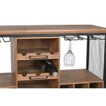 Botellero Home ESPRIT Marrón Negro Metal Abeto 94 x 37 x 91 cm