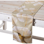 Camino de Mesa Alexandra House Living Ocre Textil 180 x 30 cm Terciopelo Ginkgo