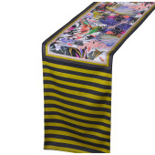 Camino de Mesa Alexandra House Living Amarillo Negro Textil 180 x 30 cm Terciopelo Floral