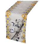 Camino de Mesa Alexandra House Living Amarillo Gris Textil 180 x 30 cm Terciopelo Jirafa