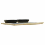 Set de Aperitivo DKD Home Decor Negro Natural Bambú Plástico Gres Pizarra Cottage 33 x 19,7 x 3,5 cm (4 pcs)