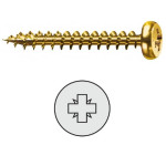 Tornillo Pozidriv Latonado Cabeza Redonda Spax-S 2,5-16 (1000 uds.)