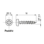 Tornillo Pozidriv Latonado Cabeza Redonda Spax-S 2,5-16 (1000 uds.)