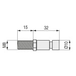 Espiga Roscada M8X15/10 Zincado Valida Para Rueda Linea Y Dom.