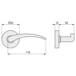 Roseta Laton Wing Ø50 Oc Cromo Roseta Redonda 50X7Mm.