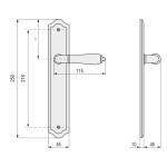 Manilla Laton Daniela Ab+P6 Antig/Beige Placa 247X40Mm. Combinada Con Porcelana.