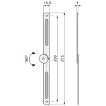 Bisagra Compas P/Caballete 215X15,5X1Mm