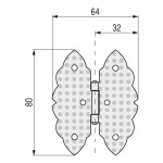 Bisagra Mariposa 80-70 Martilleada Negra