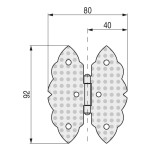 Bisagra Mariposa 92-80 Martilleada Negra