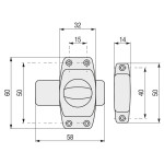 Pasador Cerrojo Zamak 60X32Mm. Cromo