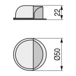 Tope Puerta Adhesivo Luxe Cromo 9004