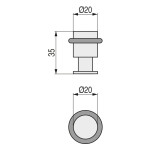 Tope Puerta Ø20 H35 C/Aro Goma Inoxidable Mate