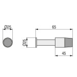 Tope Puerta Inoxidable Mate Ø25 L65 91100