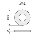 Arandela Plastico Pe Negro D8,5X24X2Mm (100 uds.)