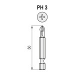 Caja 5 Puntas 1/4 Torsion "T" Ph3-50 Azl