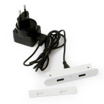 Modulo Conexion Kaloa 2Xusb-A Blanco Con Enchufe Pared Y Driver Incluido.