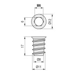 Tuerca Embutir C/Allen M6-17 Ø10 Zamak (100 uds.)