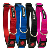 Collar Nylon Silky Cierre Seguridad Fucsia L