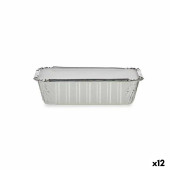 Set de Fuentes de Cocina Desechable Con Tapa Aluminio 22,4 x 7,4 x 11,5 cm (12 Unidades)