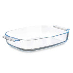 Fuente de Cocina Con asas Transparente Vidrio de Borosilicato 2,7 L 34,4 x 6,1 x 22,3 cm (12 Unidades)